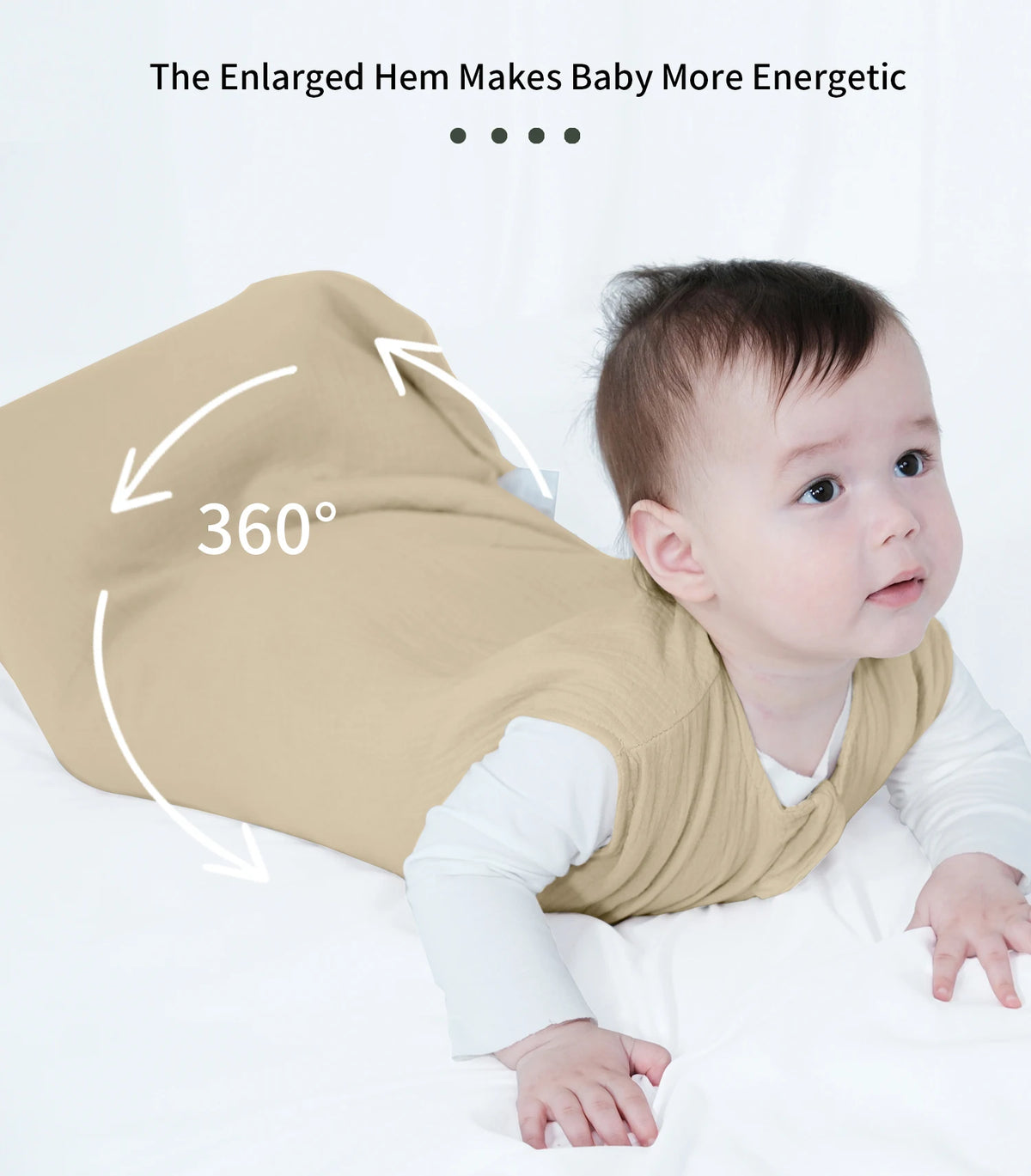 Muslin Cotton Baby Sleeping Bag – Anti-Kicking Cocoon for Newborns to 18 Months