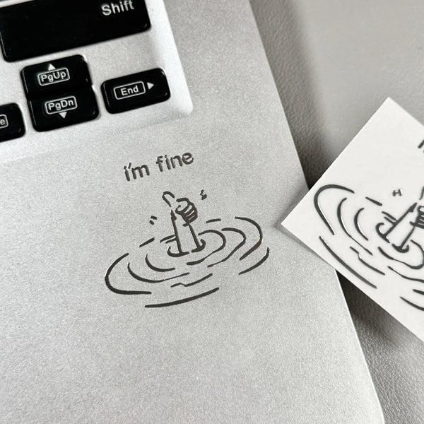 I'M Fine Funny Sarcasm Laptop Stickers