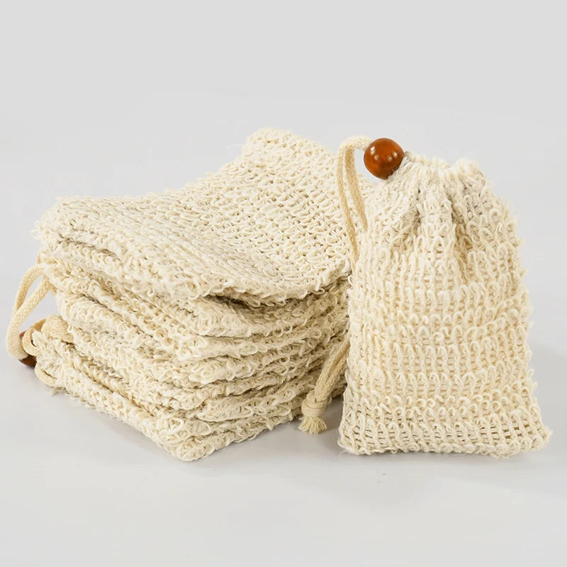 Natural Sisal Soap Saver Bag with Exfoliating Mesh