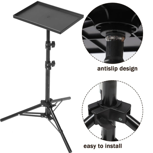 Soporte ajustable multiuso negro con diseño antideslizante y fácil instalación