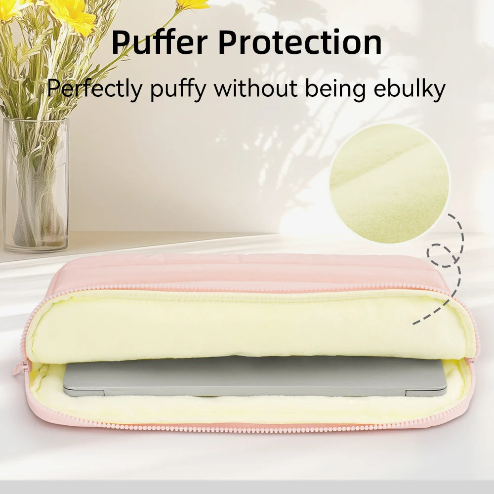 Soft Puffy Laptop Sleeve with Plush Padding