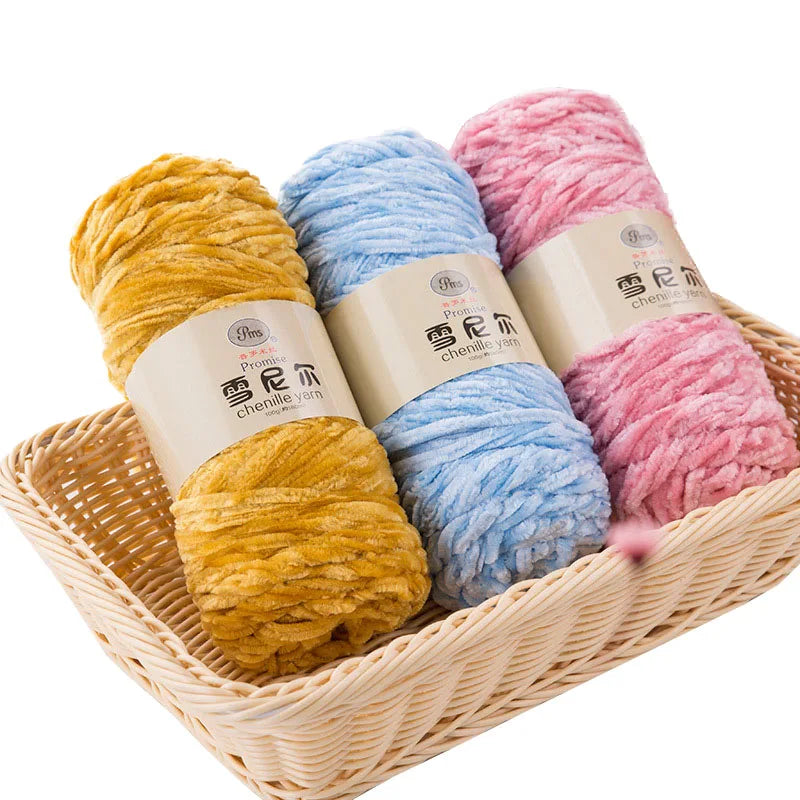 Soft Chenille Yarn for Knitting and Crochet
