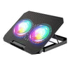 Adjustable RGB Laptop Cooling Pad with Dual Fans and Phone Holder