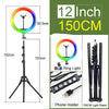 12 inch 150cm RGB Ring Light with tripod and phone holder stand