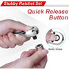 Compact 3-Piece Stubby Ratchet Wrench Set