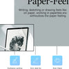 A close-up of a tablet screen showing a portrait, illustrating the Paper-Feel matte screen protector for writing and drawing.