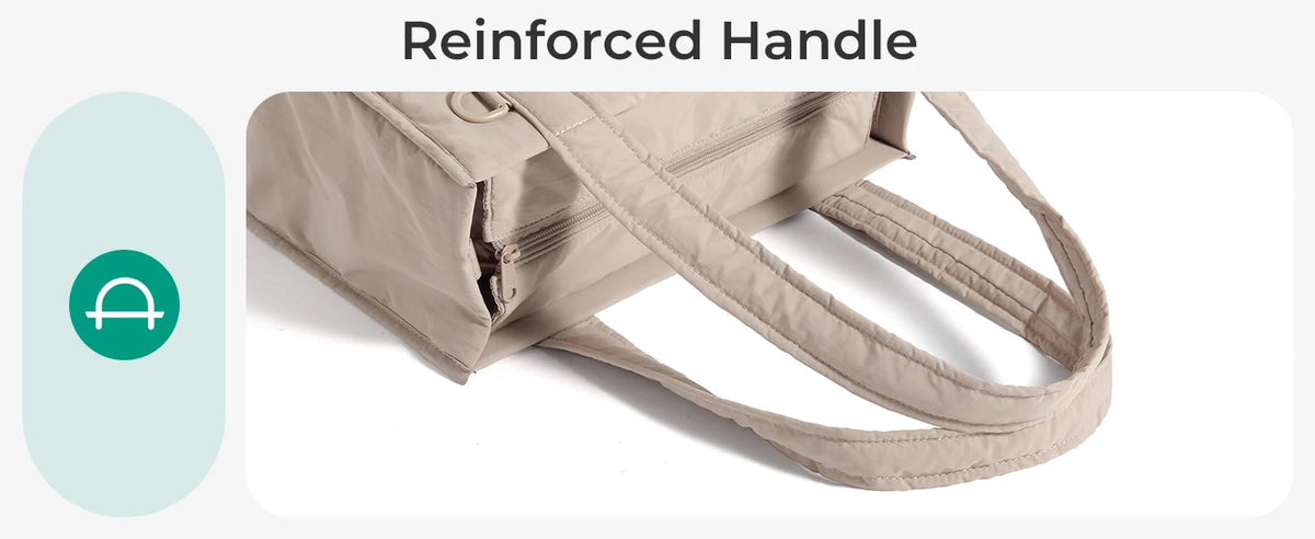 Lightweight Quilted Tote Bag with Crossbody Strap