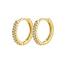 Geometric Gold Plated Huggie Hoop Earrings