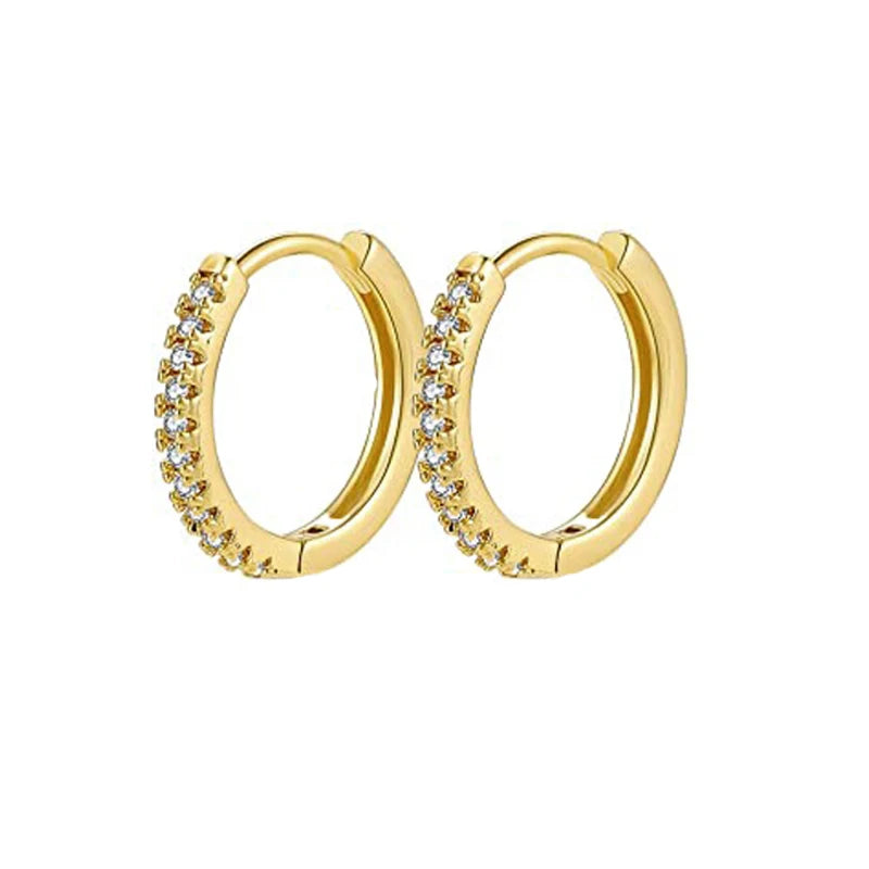 Geometric Gold Plated Huggie Hoop Earrings