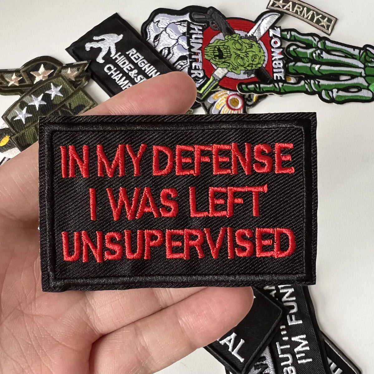 Tactical Military Iron-On Patch with Slogan – Embroidered Badge for DIY Clothing