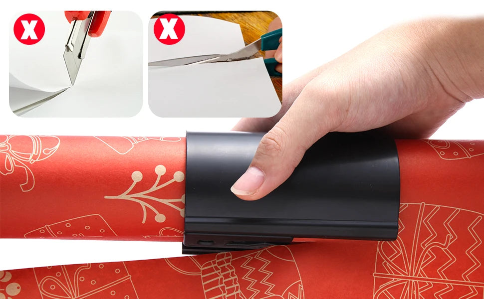 Sliding Wrapping Paper Cutter – Safe, Bladeless Gift Wrap Trimmer