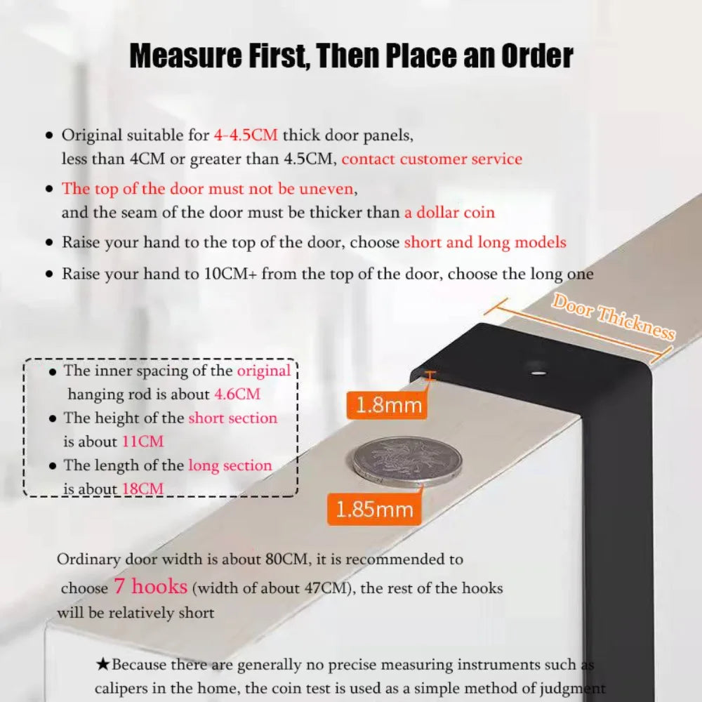 Over-the-Door 6-Hook Organizer Rack