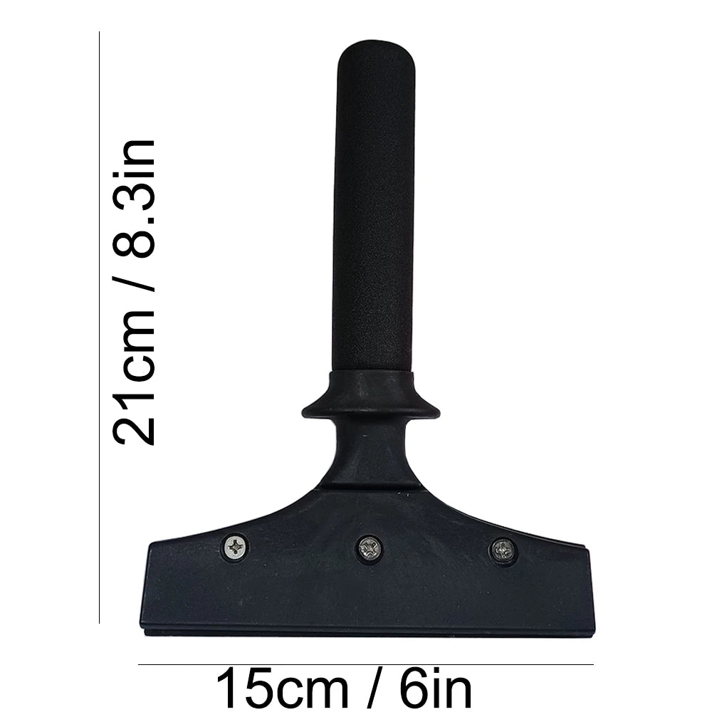 A black rubber squeegee with an anti-slip nylon handle shown against a white background.