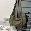 Cotton Canvas Crossbody Bag with Large Capacity
