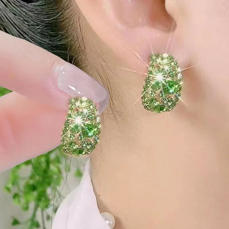 Elegant Rhinestone Bowknot Stud Earrings