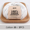 100% Organic Cotton Yarn for Knitting and Crocheting (2-Pack)