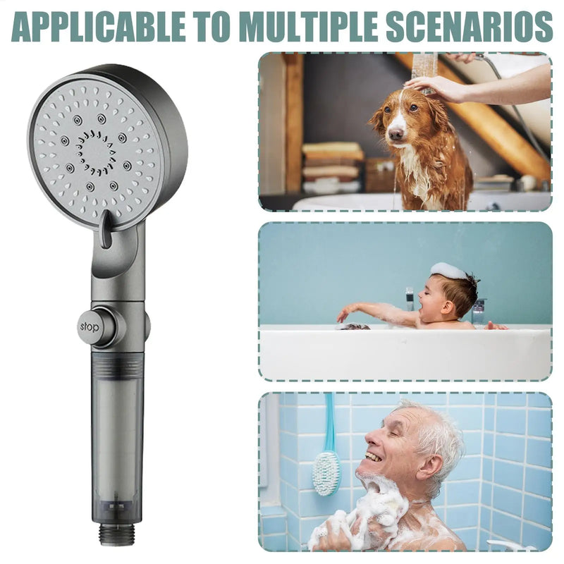Handheld Filtered Shower Head with 5 Spray Modes