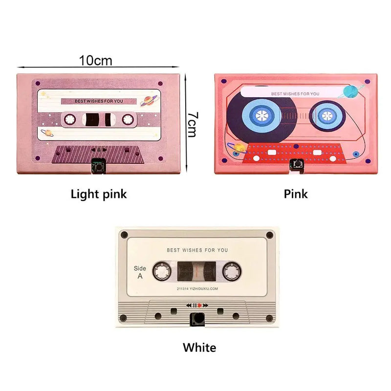 Recordable Voice Greeting Card with Cassette Design