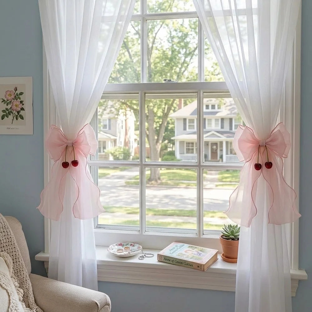 French Lace Ribbon Curtain Tiebacks (Set of 2)