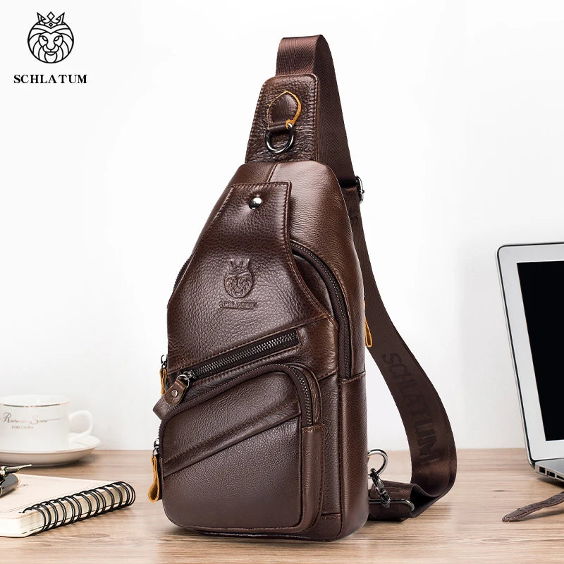 Vintage Genuine Leather Crossbody Bag for Men