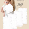 Soft Muslin Gauze Burp Cloths with Ruffle Trim (4-Pack)