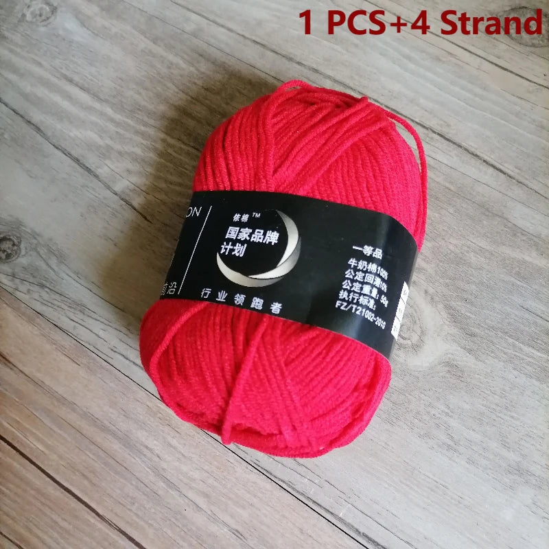 4-Ply Soft Cotton Blend Yarn for Knitting and Crochet