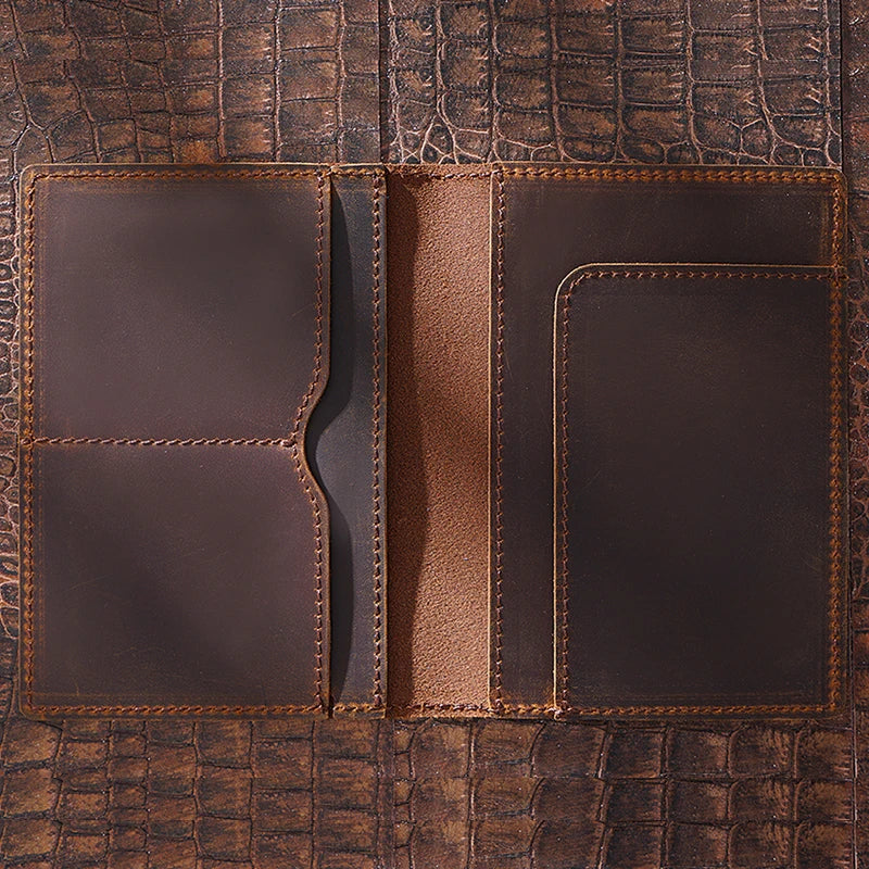 Cartera de Pasaporte de Cuero Genuino