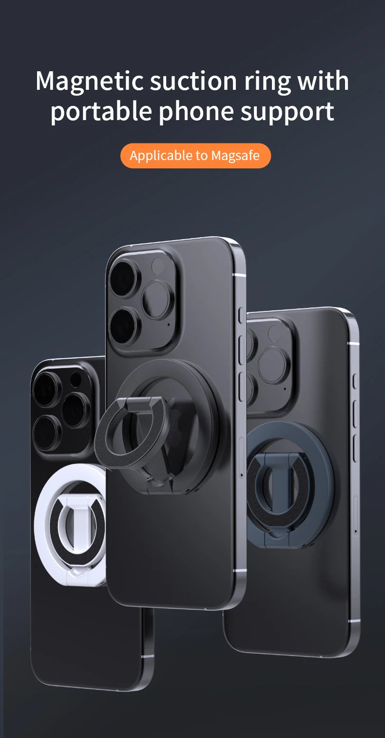 Double-Sided Magnetic Phone Ring Holder and Stand