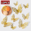 3D Rose Gold Butterfly Wall Decals for Home Decor