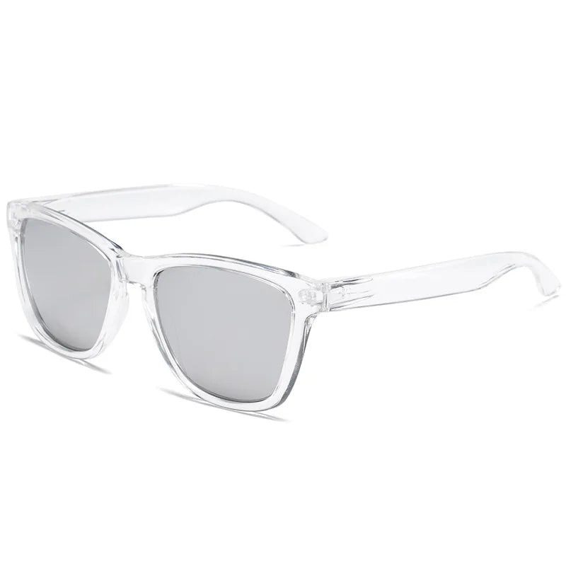 Retro Clear Frame Sunglasses with UV400 Protection