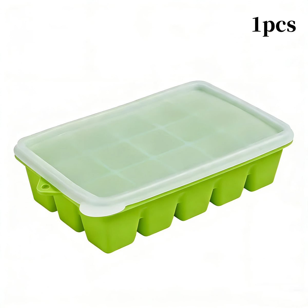 Reusable Silicone Ice Cube Tray with Lid