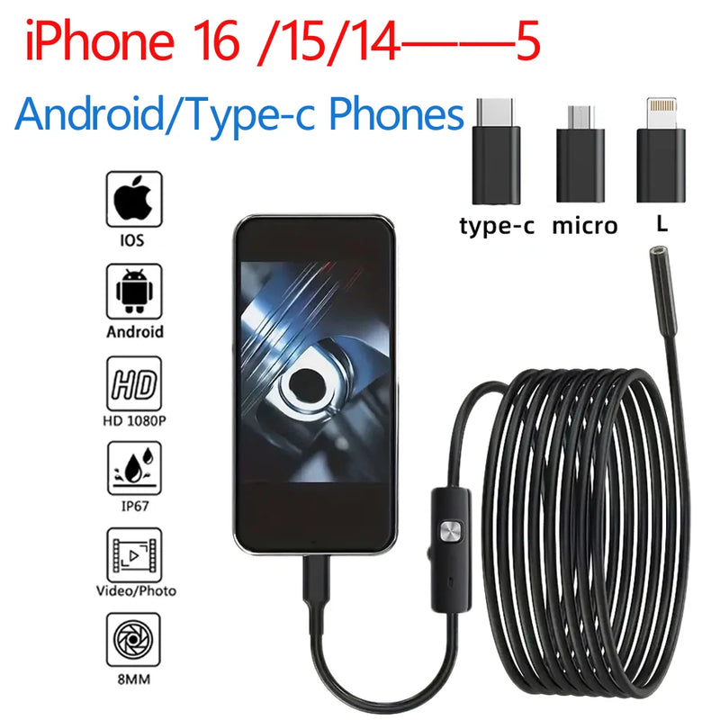8mm USB-C Endoscope Inspection Camera