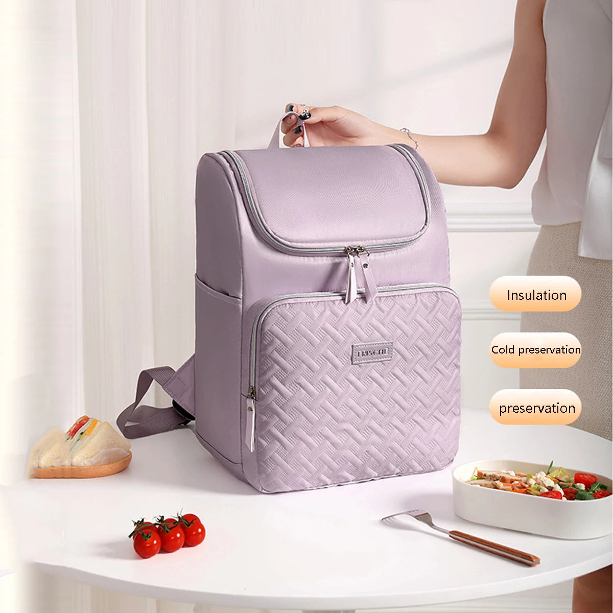 17L Insulated Lunch Bag Backpack with Cooler Compartment