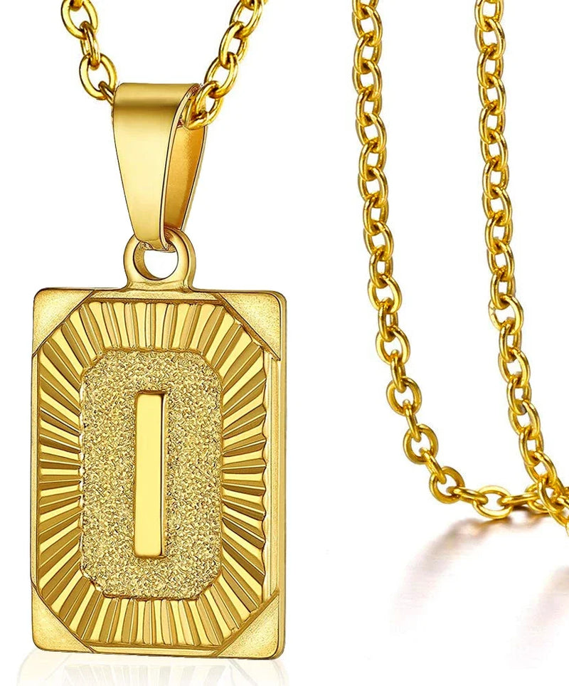 Initial Pendant Necklace in Stainless Steel
