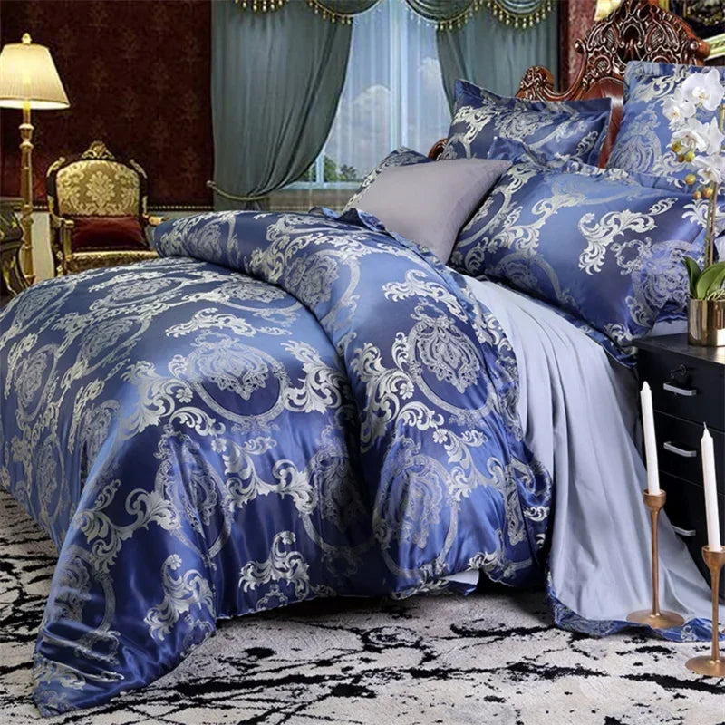 Silver Royal Luxury Duvet Cover Set with Pillowcases