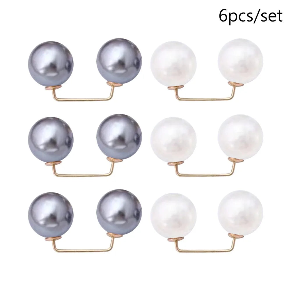 Pearl Brooch Pin Set – Versatile Double-Head Clips for Style and Function