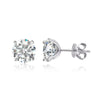 Pendientes de Moissanite en Oro Rosa y Plata de Ley