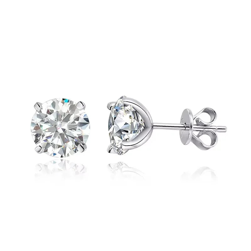 Pendientes de Moissanite en Oro Rosa y Plata de Ley