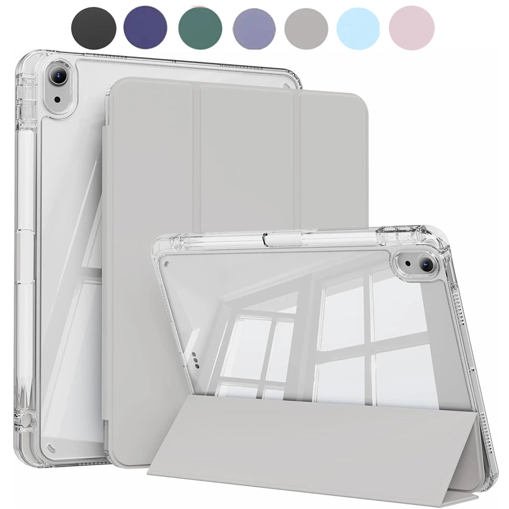 Crystal Clear iPad Case with Built-in Pencil Holder
