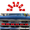 Red 3D ABS emblem letter covers for a Ford Bronco grille