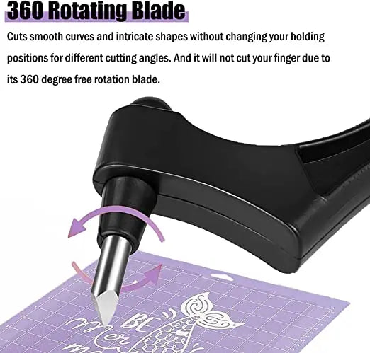360° Rotating Blade Craft Cutter with 3 Replacement Blades