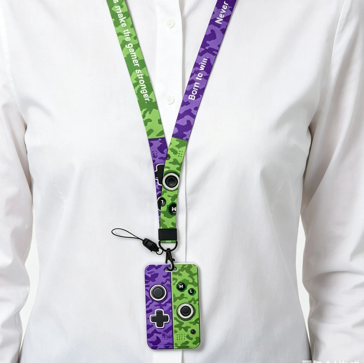Retro Tape Design Lanyard with Card Holder
