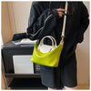Vintage PU Leather Crossbody Bucket Bag
