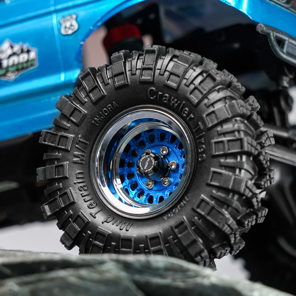 INJORA 1.0" Modular Beadlock Wheels for 1/18 1/24 RC Crawlers - Brass & Aluminum