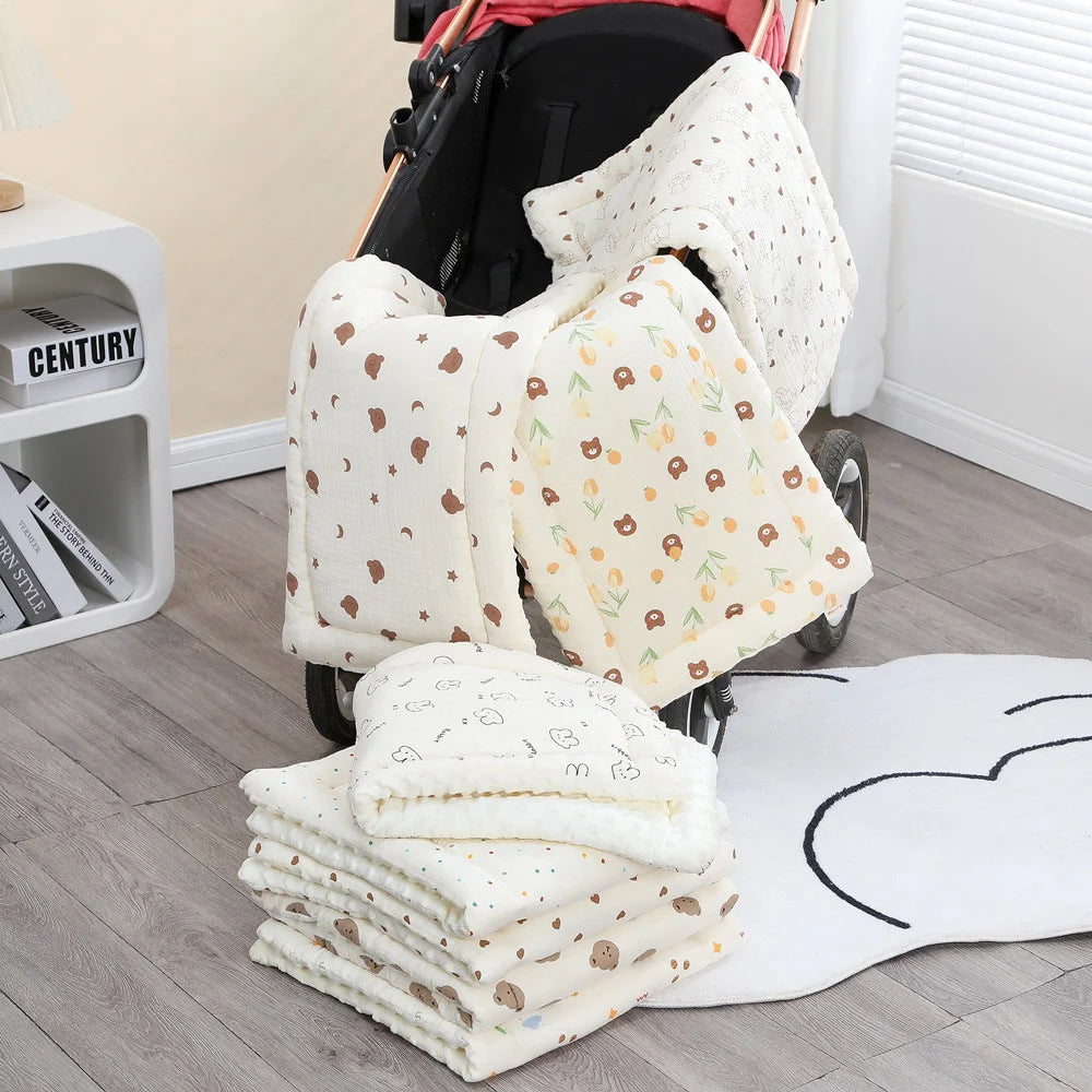 Plush Baby Stroller Seat Cushion - Soft Comfort Pad for Car Seats & Strollers