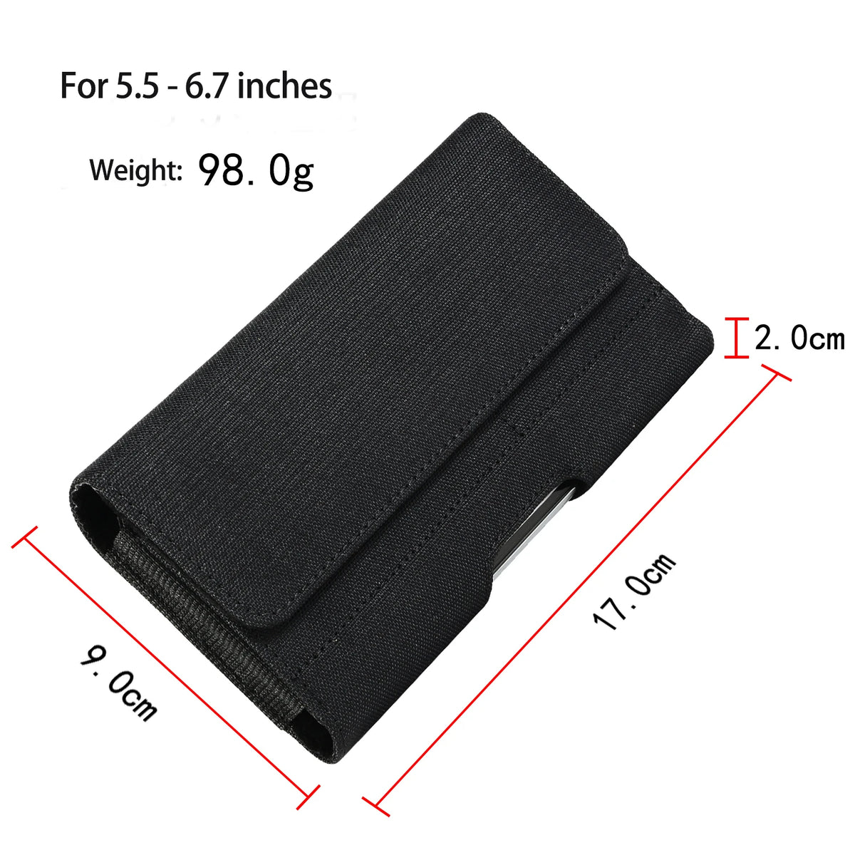 Universal Nylon Phone Pouch with Card Slots and Belt Clip