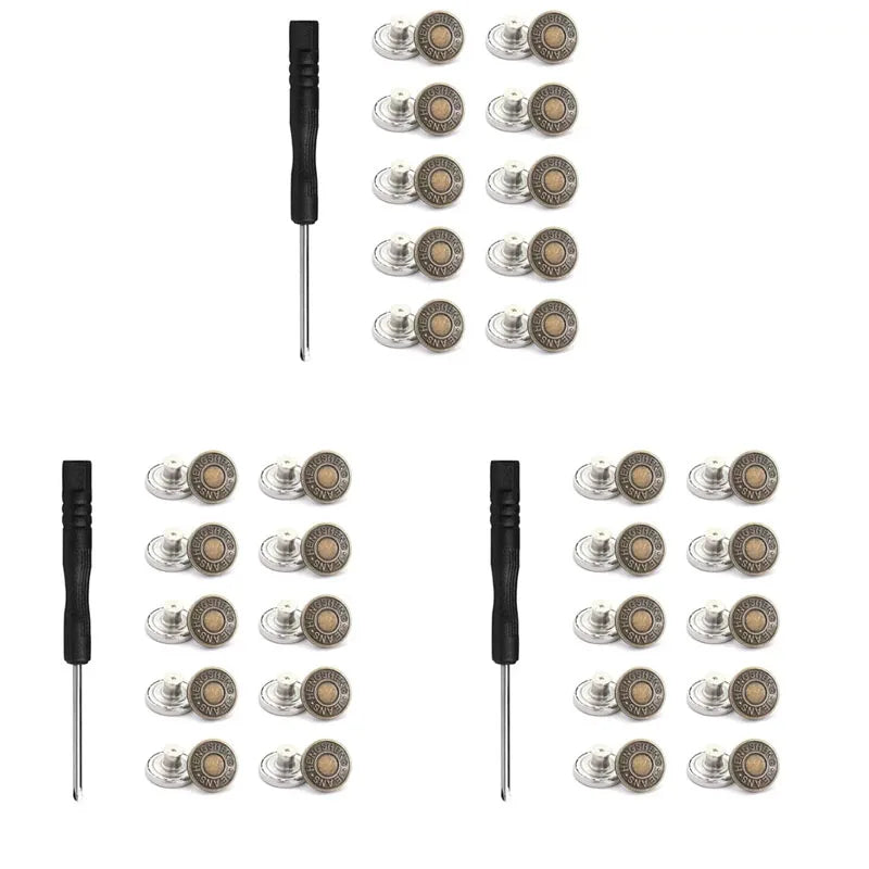 Jeans Button Repair Kit with Tool (17mm)