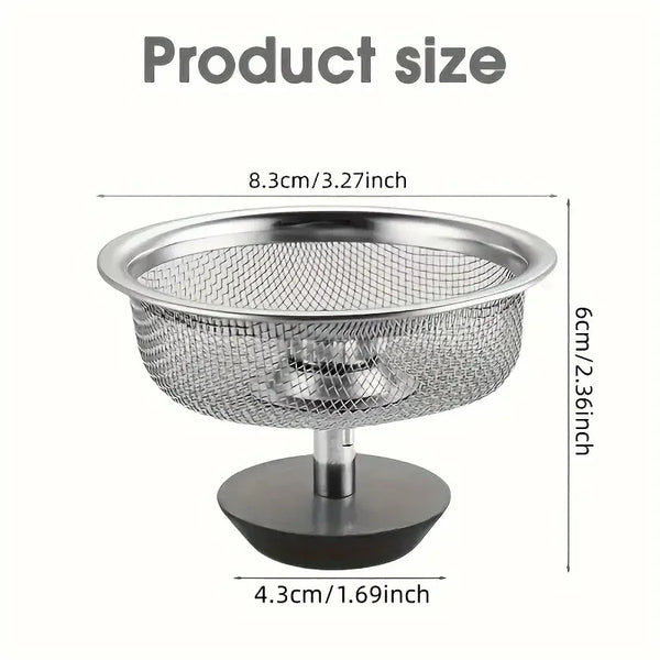 Stainless Steel Kitchen Sink Strainer with Handle & Stopper
