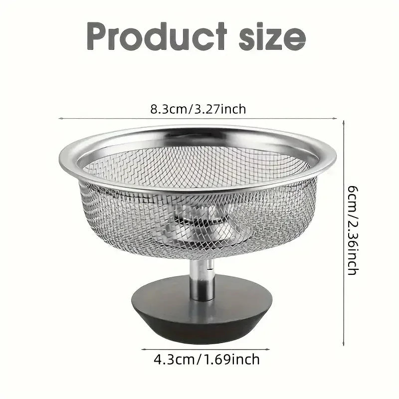 Stainless Steel Kitchen Sink Strainer with Handle & Stopper
