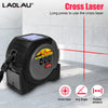 3-in-1 Laser Distance Measurer with Tape Measure and Cross-Line Level